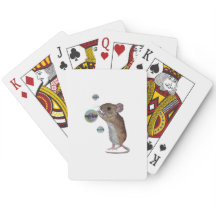 Mouse e bolhas de jogar cartas