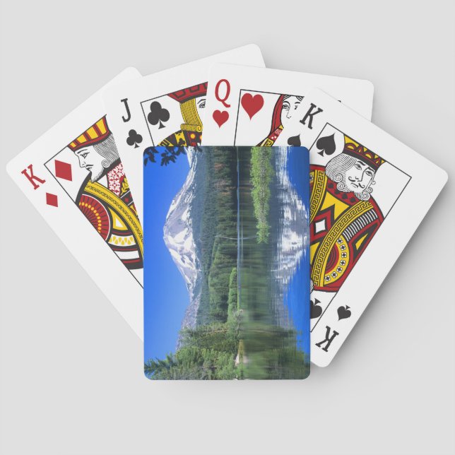 Baralho Mt. Lassen sobe acima do lago Manzanita (Verso)