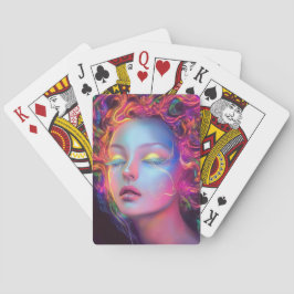 Baralho Mulher alienígena com cabelo cósmico