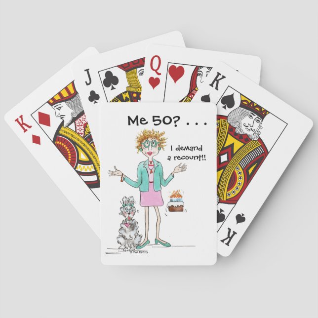 Baralho Mulher Assertiva Exige um desenho animado de 50 an (Verso)