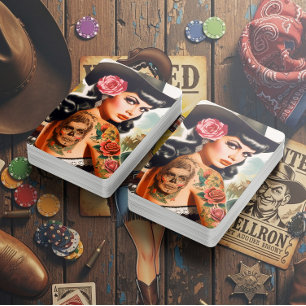 Baralho Mulher Country Tatuada Retro