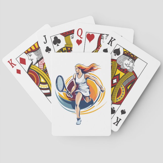 Baralho mulher jogando ténis (Verso)