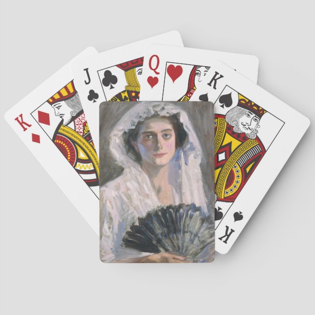 Baralho Mulher legante com ventilador negro (Fujishima Tak (Verso)