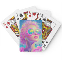 Mulher Neon Glamorosa com Óculos Espumantes