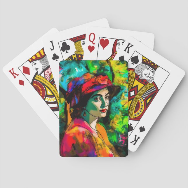 Baralho Mulher no Chapéu Vermelho (Verso)