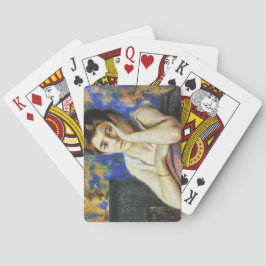 Baralho Mulher que se inclina na cadeira