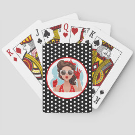 Baralho Mulher Retro Jogando Cartas