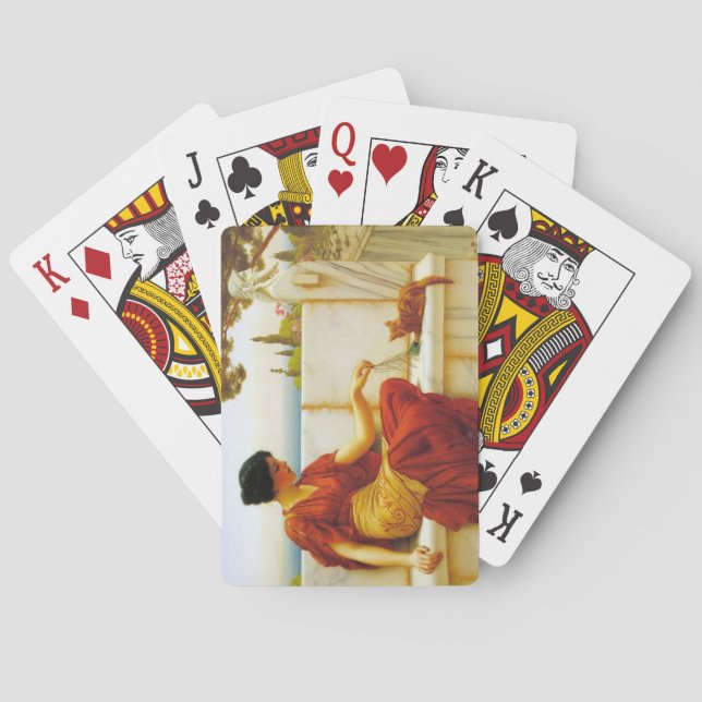 Baralho Mulher Romana Brincando com seu Gato Favorito (Verso)