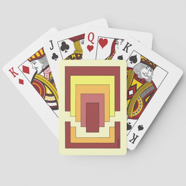 Baralho Multicor do Abstrato retângulo (estilo 70s) (Verso)