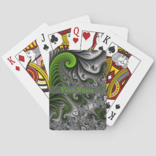 Baralho Mundo Fantasia Verde E Cinza Nome Abstrato Fractal
