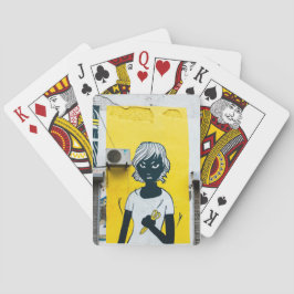 Baralho Muros de Ruas de Pintura de Rapariga Raios