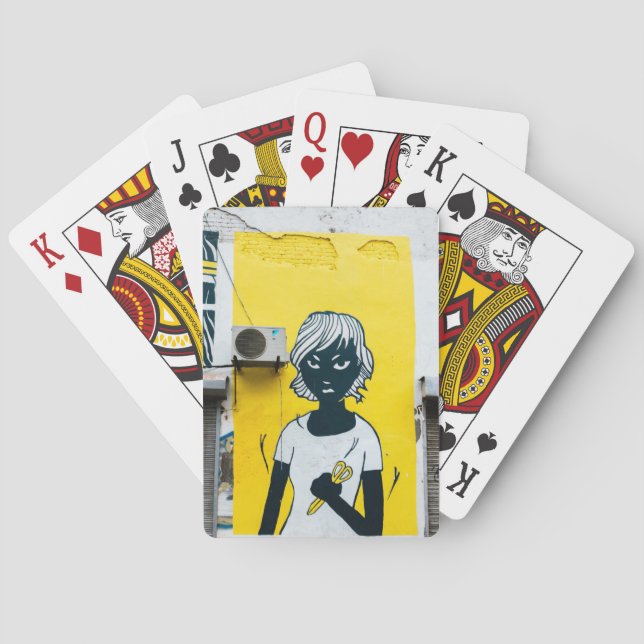 Baralho Muros de Ruas de Pintura de Rapariga Raios (Verso)