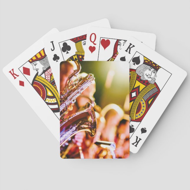 Baralho Música temático, jogador de saxofone de bronze (Verso)