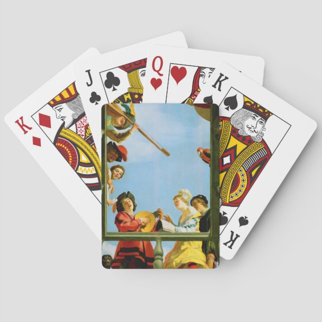 Baralho Musical Group on Balcony Fine Art Dutch Painting (Verso)