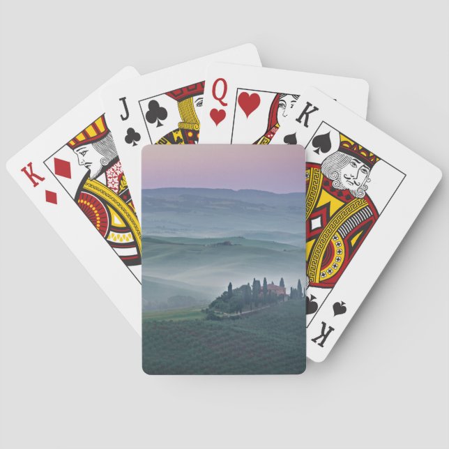 Baralho Nascer do sol sobre cartões de uma paisagem de (Verso)