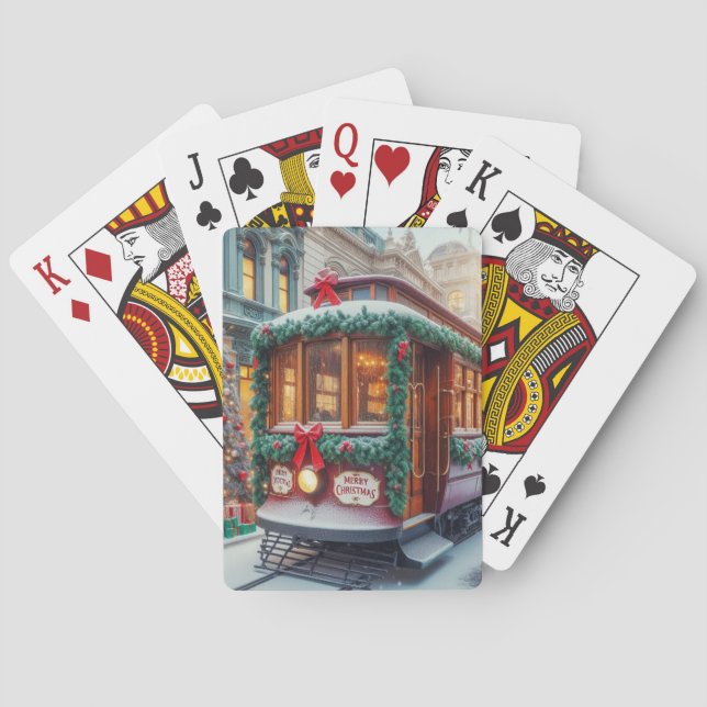 Baralho Natais vintages Streetcar na neve (Verso)