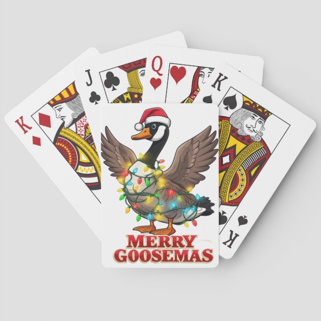 Baralho Natal Alegre dos Gansos, Ganso Engraçado do Natal  (Verso)