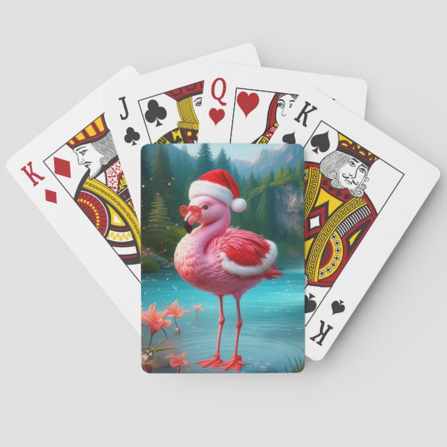 Baralho Natal Flamingo Como Papai Noel-47475 (Verso)