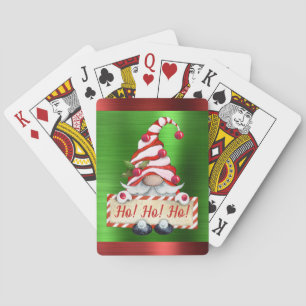 Baralho Natal Gnomo Ho! Ho! Ho! Metálico Verde Vermelho