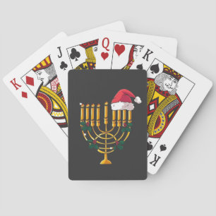 Baralho Natal Hanukkah Judaico Papai Noel Menorá