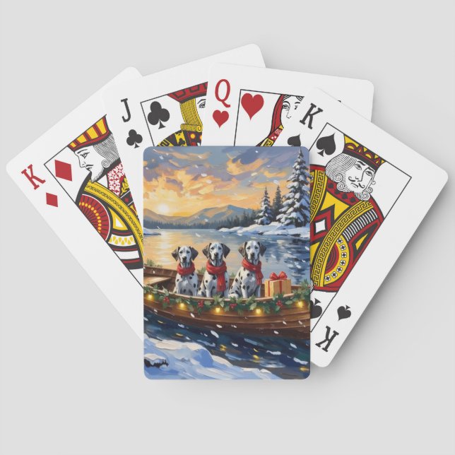 Baralho Natal no Barco com Dálmata (Verso)
