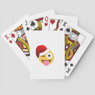 Baralho natal santa claus winking emoji