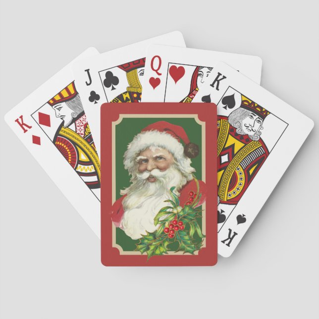 Baralho Natal Vermelho e Verde Clássico de Férias (Verso)