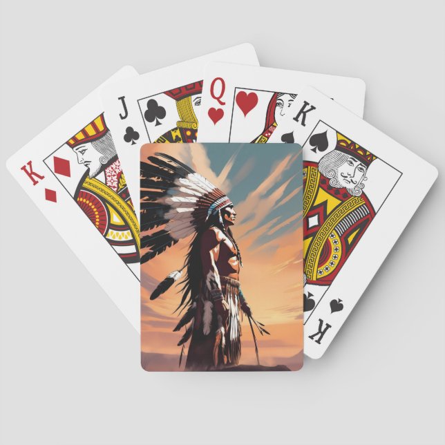 Baralho Native American Collectors Tocando Cartões (Verso)
