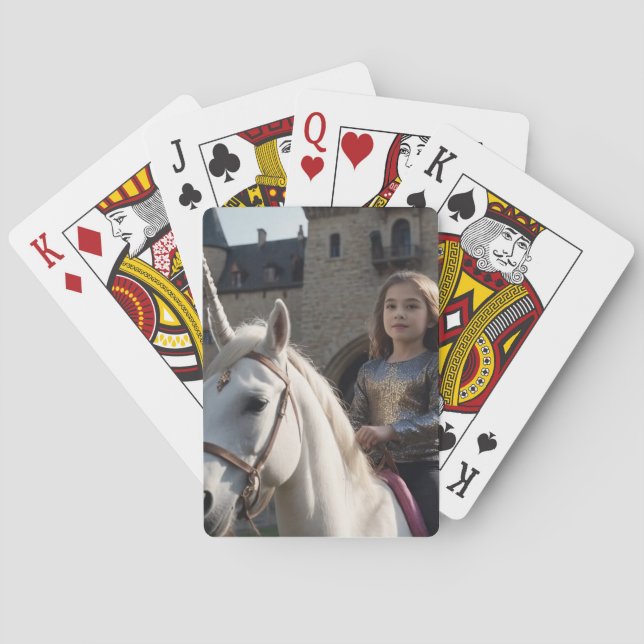 Baralho Natu Unicorn tocando cartas violeta (Verso)