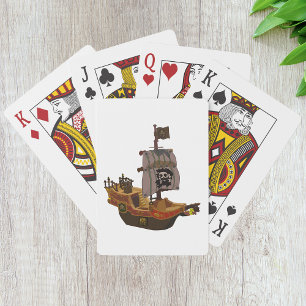 Baralho Navio Pirata com Bandeira de Caveira