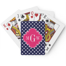 Navy Wht Bolinhas de Grosa Raspberry Quatrefoil 3