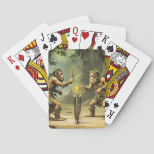 Baralho Neandertais Fofos de Fantasia Jogando Tênis