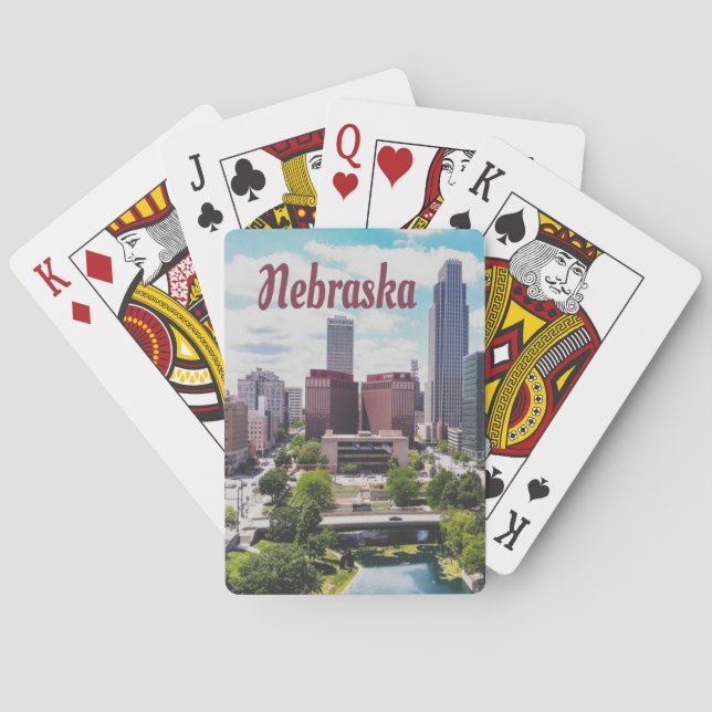 Baralho Nebraska City Skyline Omaha (Verso)