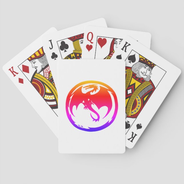 Baralho Neon Dragon White Poker jogar cartas (Verso)