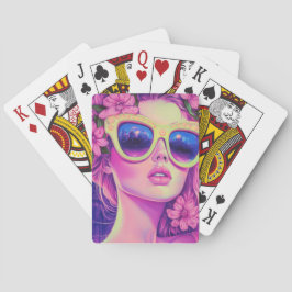 Baralho Neon Dream Girl com óculos de sol florais