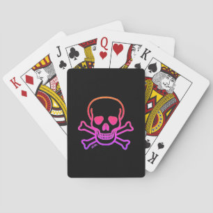 Baralho Neon Skull Black Poker reproduzindo cartões
