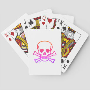 Baralho Neon Skull White Poker cartões de jogar