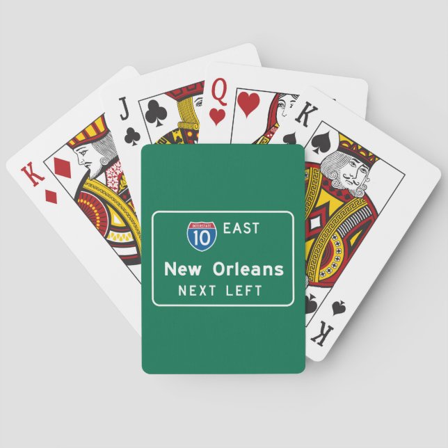 Baralho New Orleans, LA Road Sign (Verso)