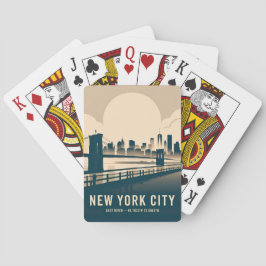Baralho New York City Skyline Minimalist Art Vintage River