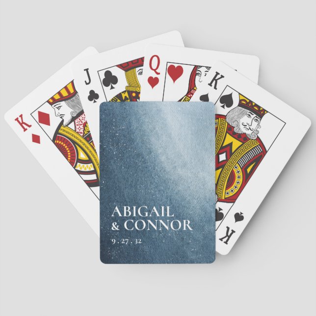 Baralho Night Sky Stars Marinho Azul Branco (Verso)