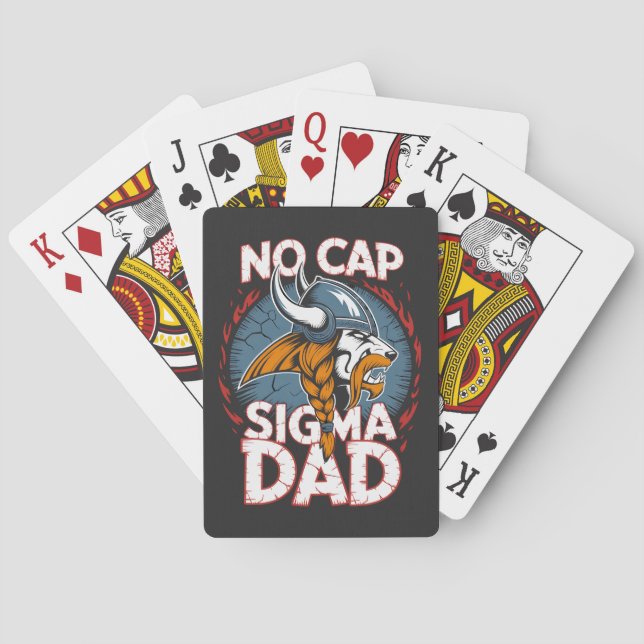 Baralho No Cap Sigma Dad Viking Graphic Tee for Fathers (Verso)