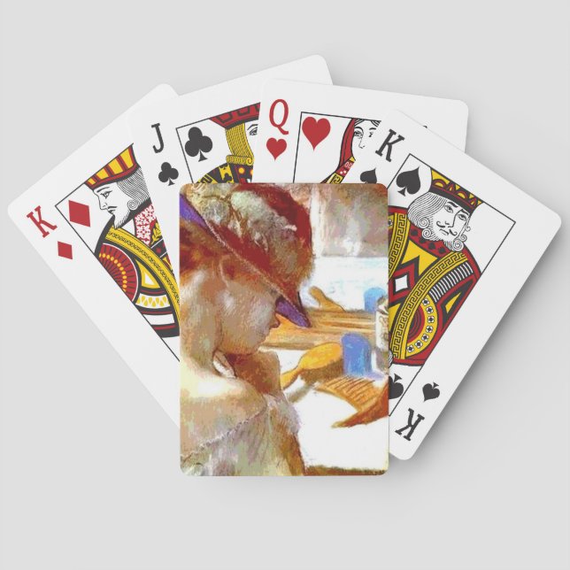 Baralho "No Espelho" de Edgar Degas Jogando Cartas (Verso)