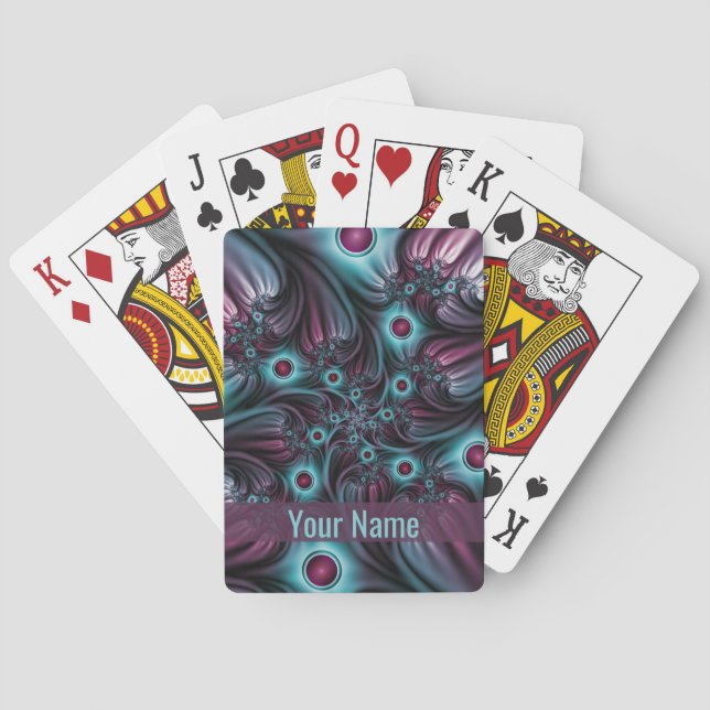 Baralho No nome da arte frontal cor-de-rosa Abstrato azul  (Verso)