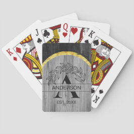 Baralho Nome da família Cinza russa Monograma de madeira D