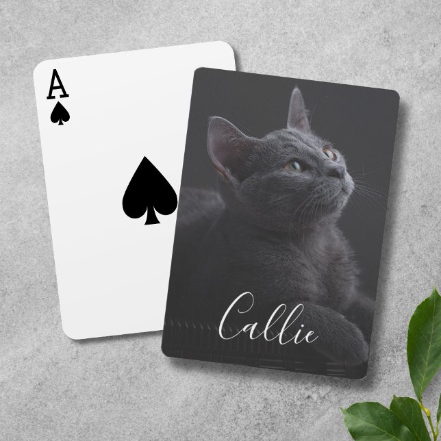 Baralho Nome da Foto do Pet Cat (Custom Cat Photo Playing Cards)