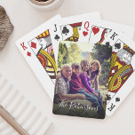 Baralho Nome de Foto da Família Filtro Brilhante Personali<br><div class="desc">Personalize facilmente estas cartas de jogar com suas fotos familiares favoritas personalizadas,  aprimoradas com um filtro brilhante e divertido e com um nome escrito na caligrafia moderna.</div>
