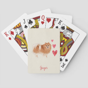 Baralho Nome de Pet Personalizado do Cão Pomerano