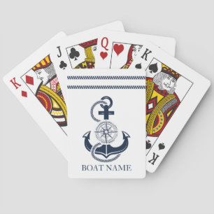 Baralho Nome do Barco de Âncora Azul Náutico