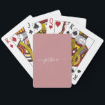 Baralho Nome do script rosa de Vintage<br><div class="desc">Vintage cor-de-rosa com o nome do script Playing Cards. Personalize com seu nome.</div>