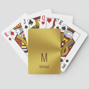 Baralho Nome Dourado Moderno Faux e Monograma